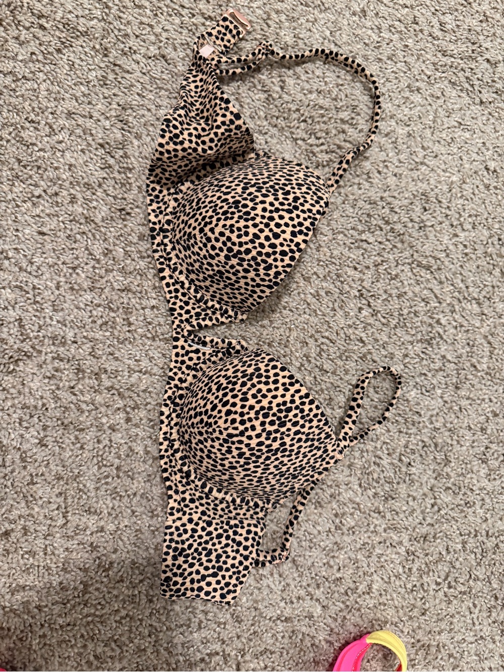 Leopard Print Push-Up Swimsuit - Neutral Tan & Black